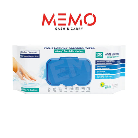 Deep Fresh White Soap Multi Surface Cleaning Wipes — 12 x 100 pcs case, fresh soap scent for commercial cleaning, UK wholesale