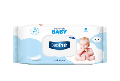 Deep Fresh Extra Soft Blue Baby Wipes — 24 x 72 pcs case, gentle baby wipes for sensitive skin, UK wholesale for retail and nurseries
