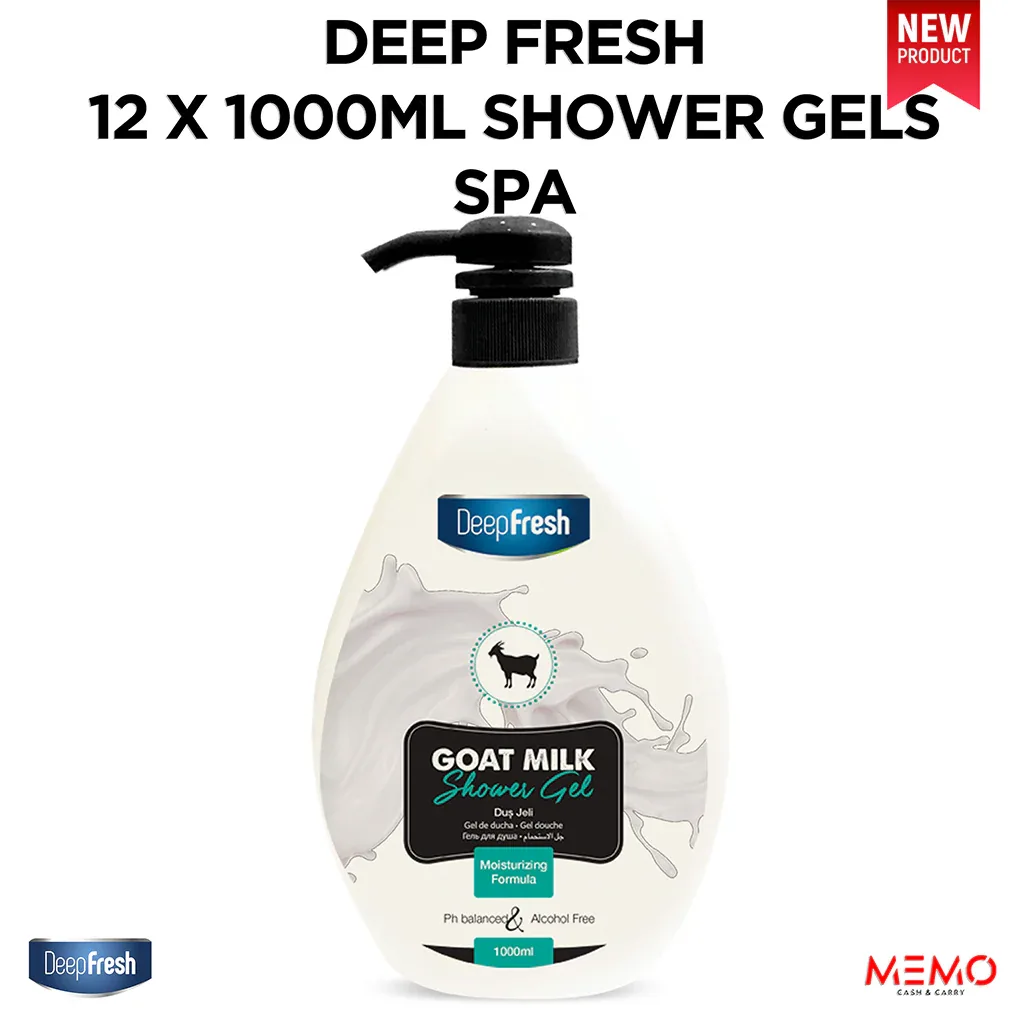 DEEP FRESH 12 X 1000ML GOAT MILK SHOWER GELS - Memo Cash and Carry 