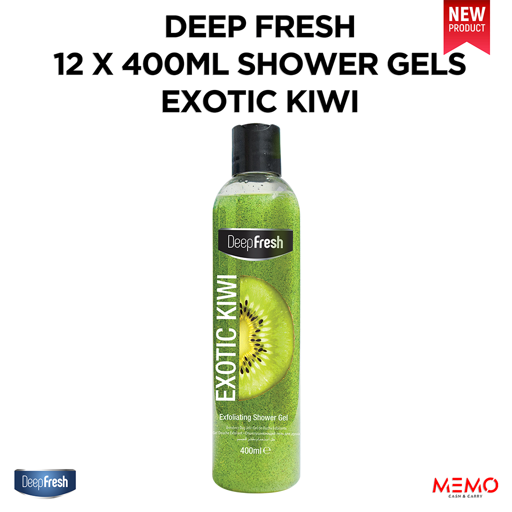 Deep Fresh 12 x 400ml Exotic Kiwi Shower Gels – refreshing kiwi-scented moisturizing body wash product image
