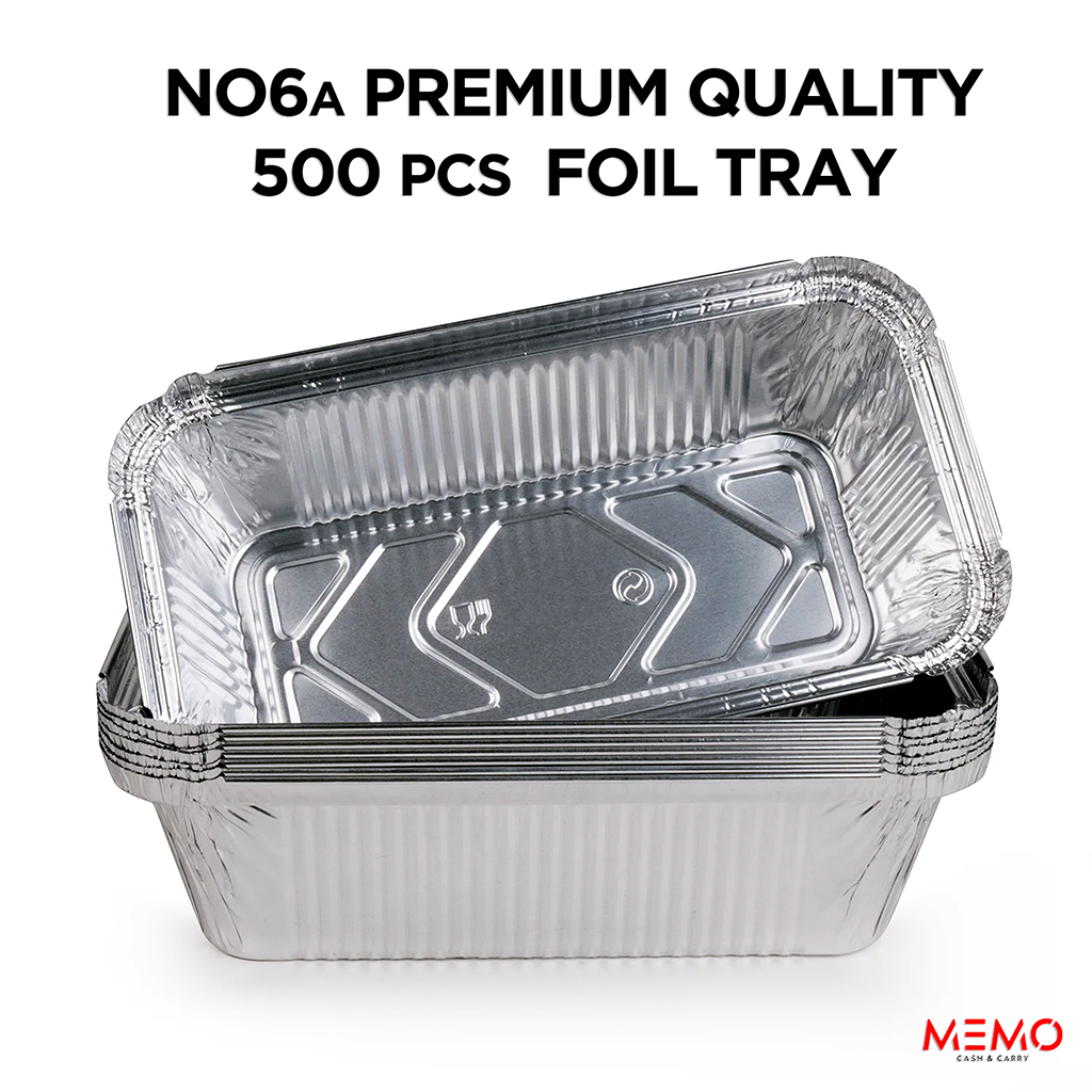 No6a Premium Quality Foil Tray 500pcs – durable premium aluminum foil food tray product image
