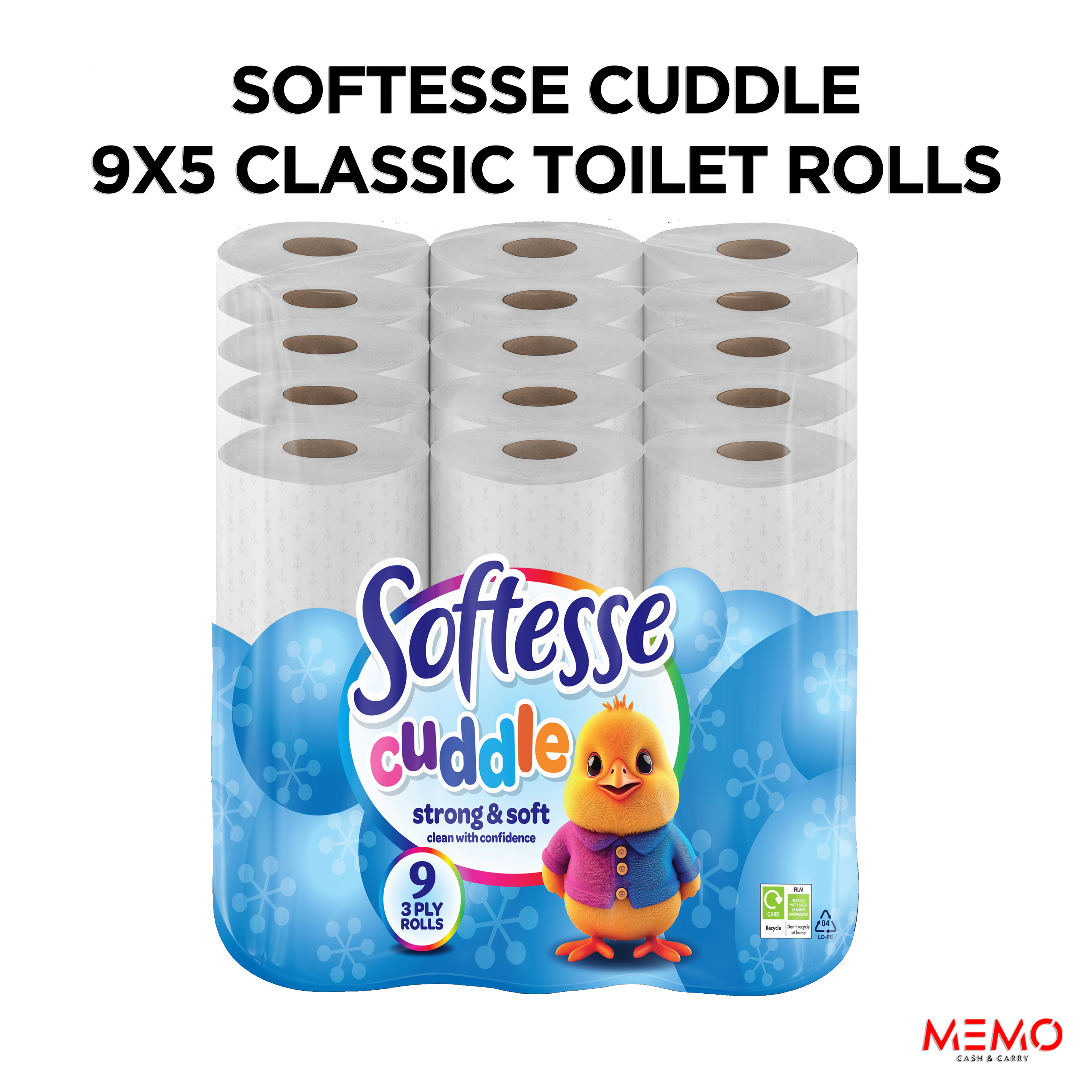 Softesse Cuddle 9x5 Classic Toilet Rolls 45 Rolls – soft classic white toilet tissue product image
