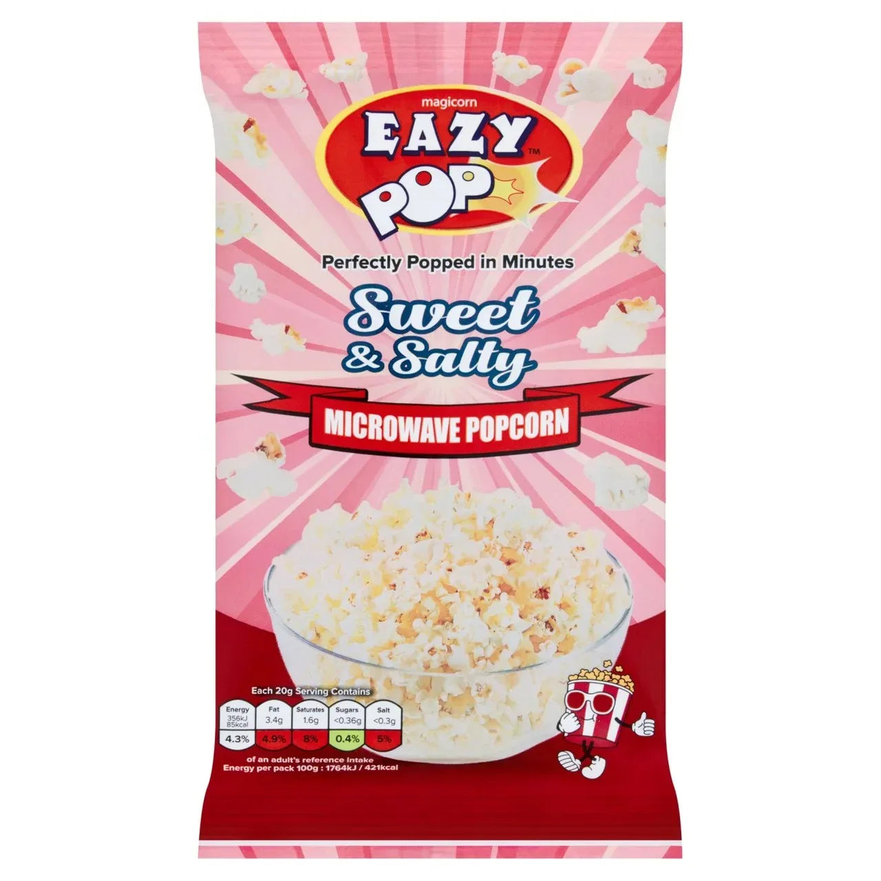 Eazypop Sweet and Salty Microwave Popcorn (16 Pack x 85G) - Memo Cash and Carry 