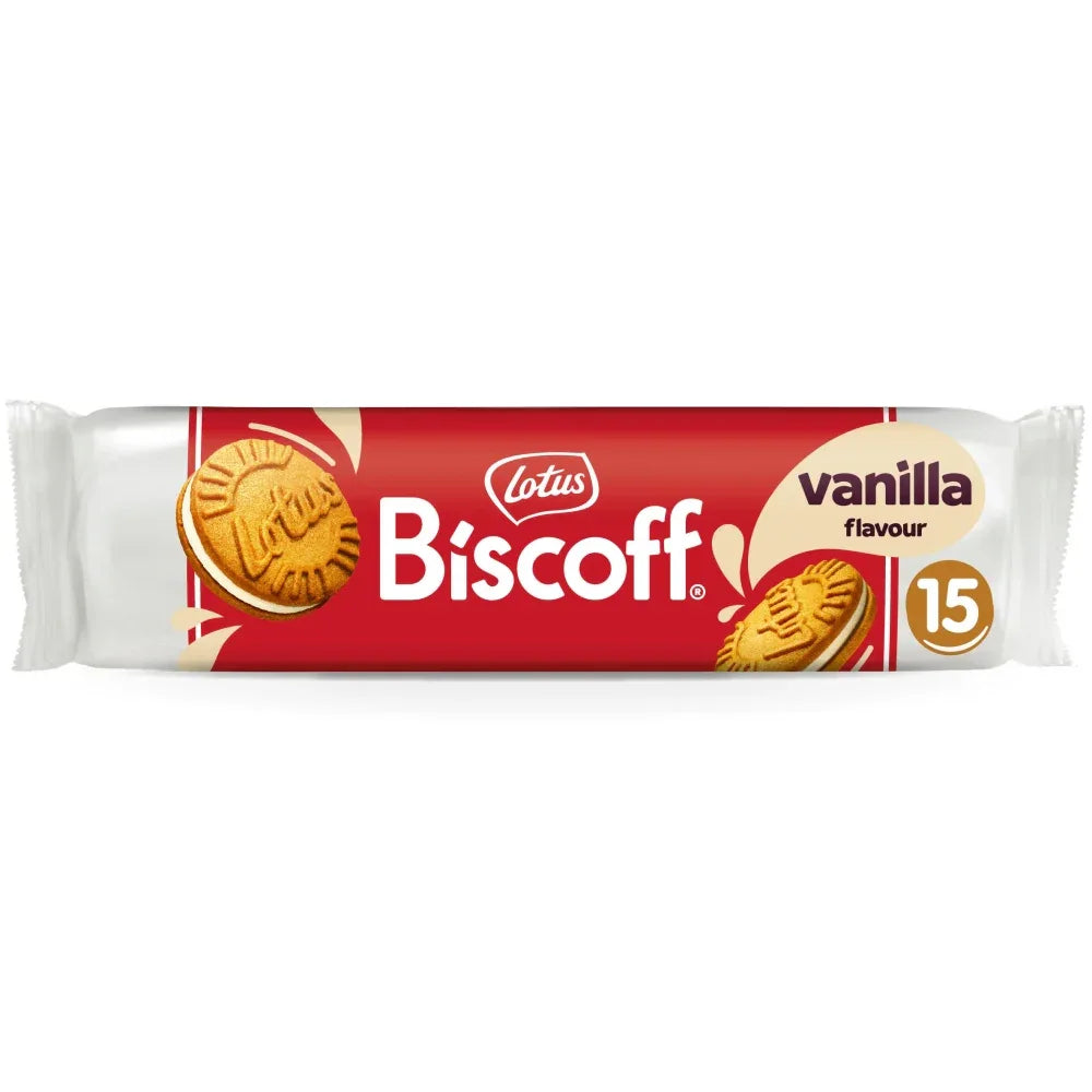 Lotus Biscoff Sandwich Vanilla Cream Biscuits (9 Pack x 150G) - Memo Cash and Carry 