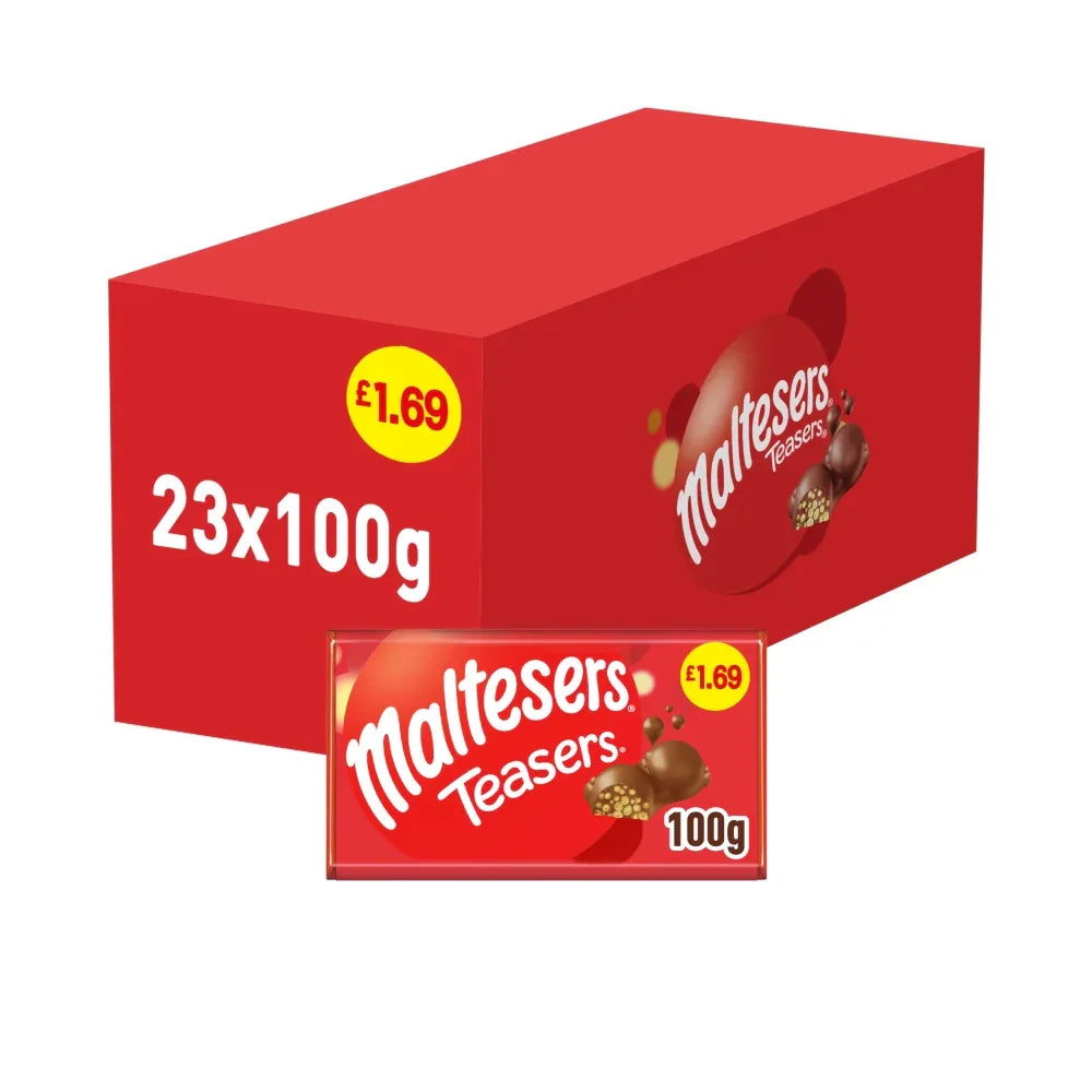 Maltesers Teasers Chocolate Bar (23 Pack x 100G) - Memo Cash and Carry 