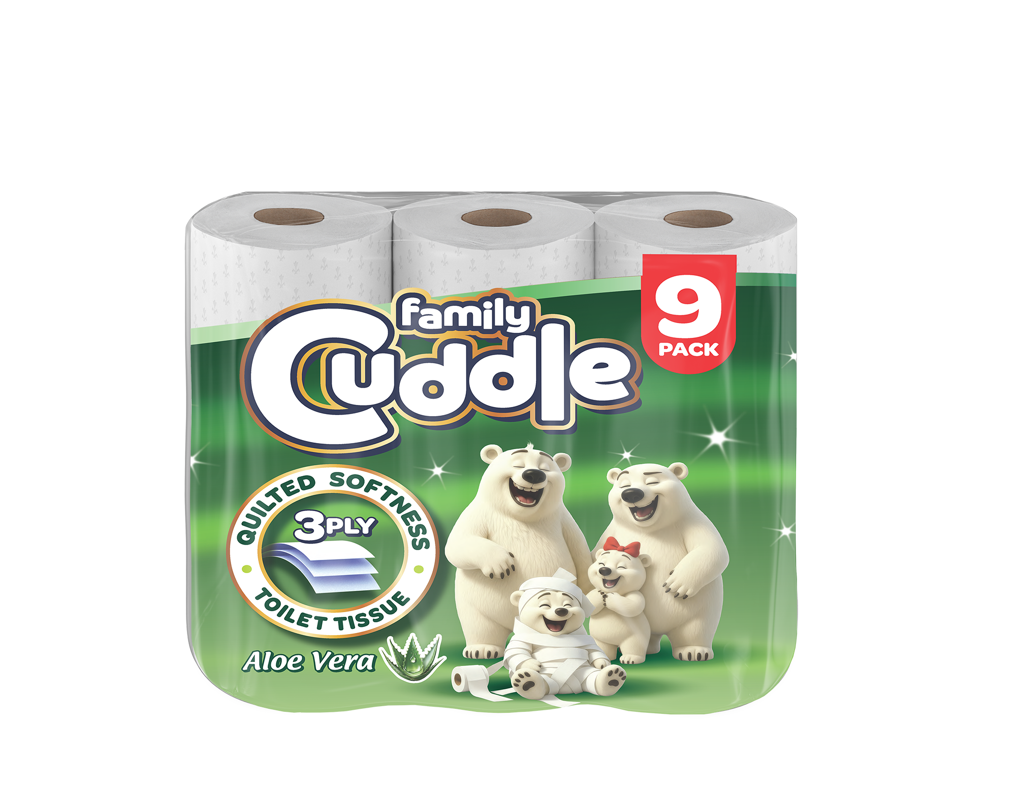 Family Cuddle 3ply 45 Toilet Rolls - Aloe Vera