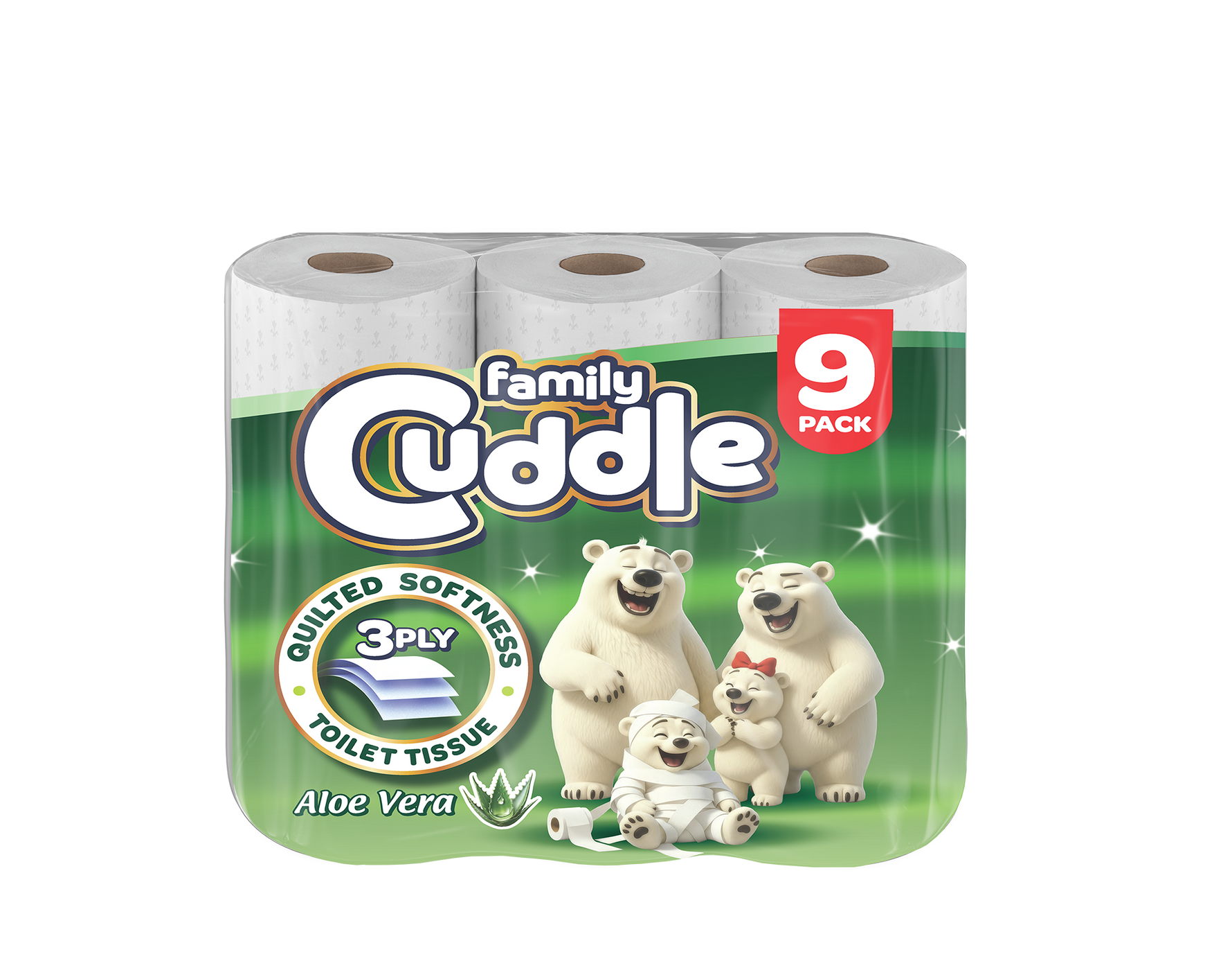 Family Cuddle 3ply 45 Toilet Rolls - Aloe Vera