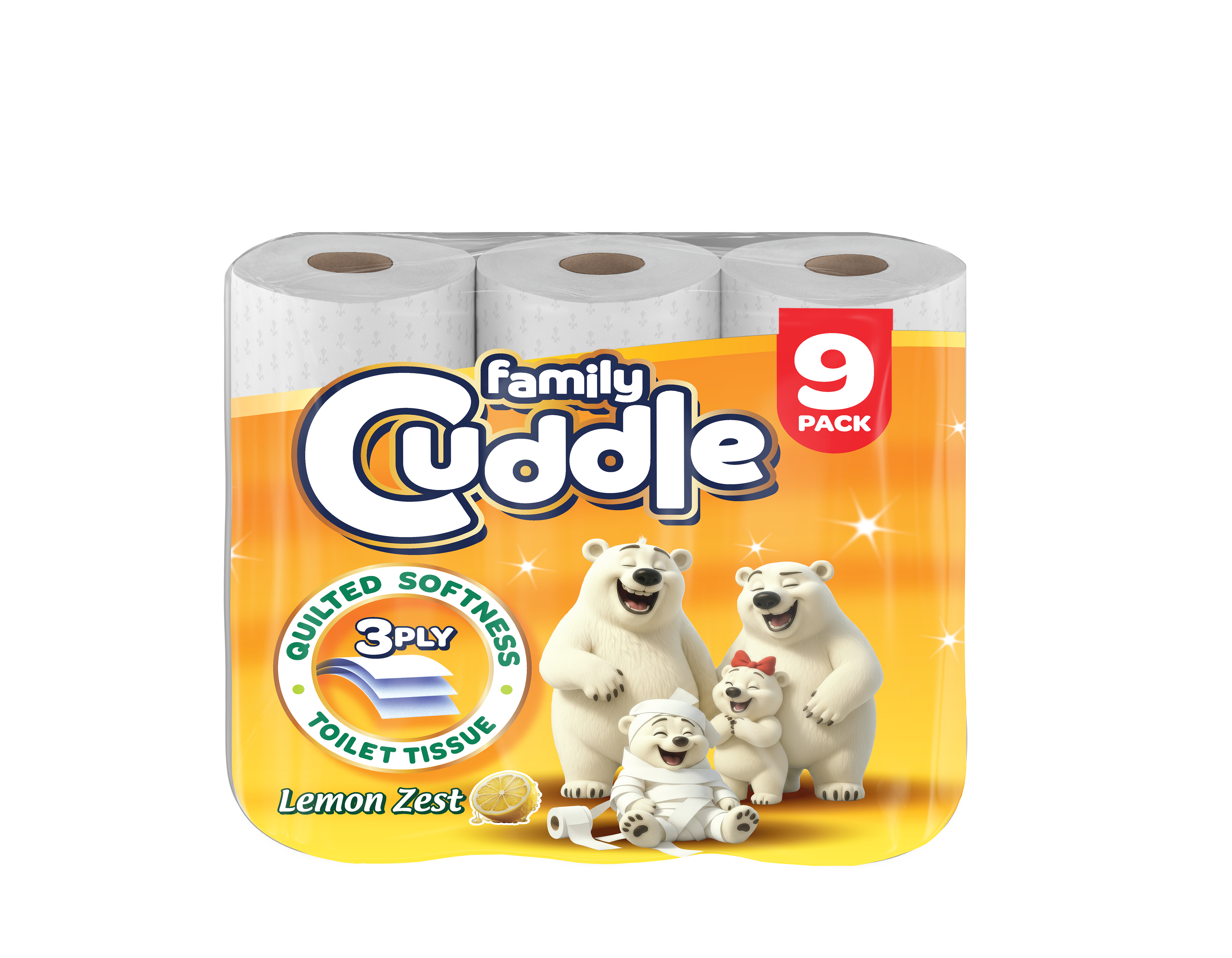 Family Cuddle 3ply 45 Toilet Rolls - Lemon