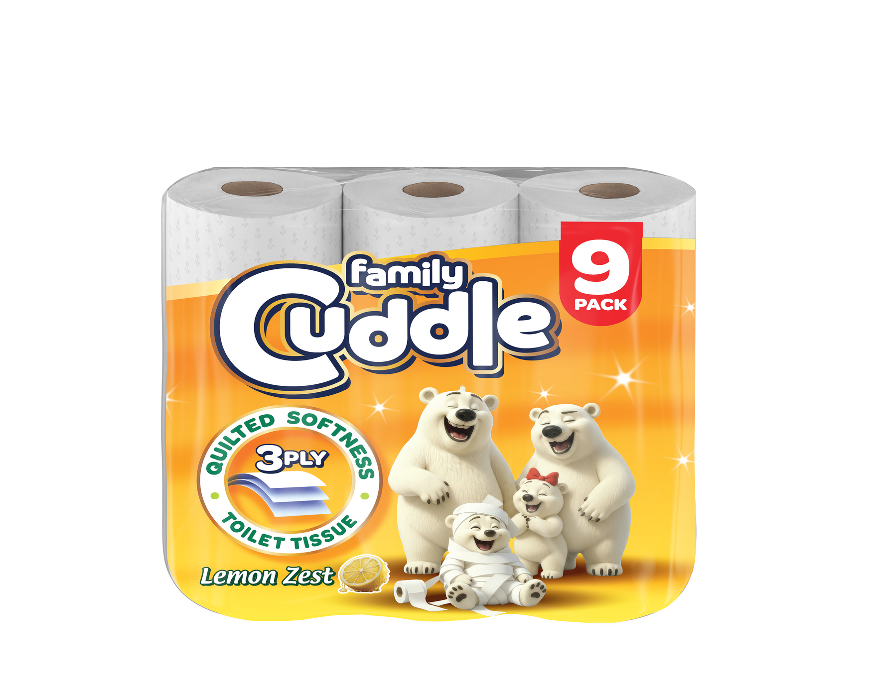 Family Cuddle 3ply 45 Toilet Rolls - Lemon