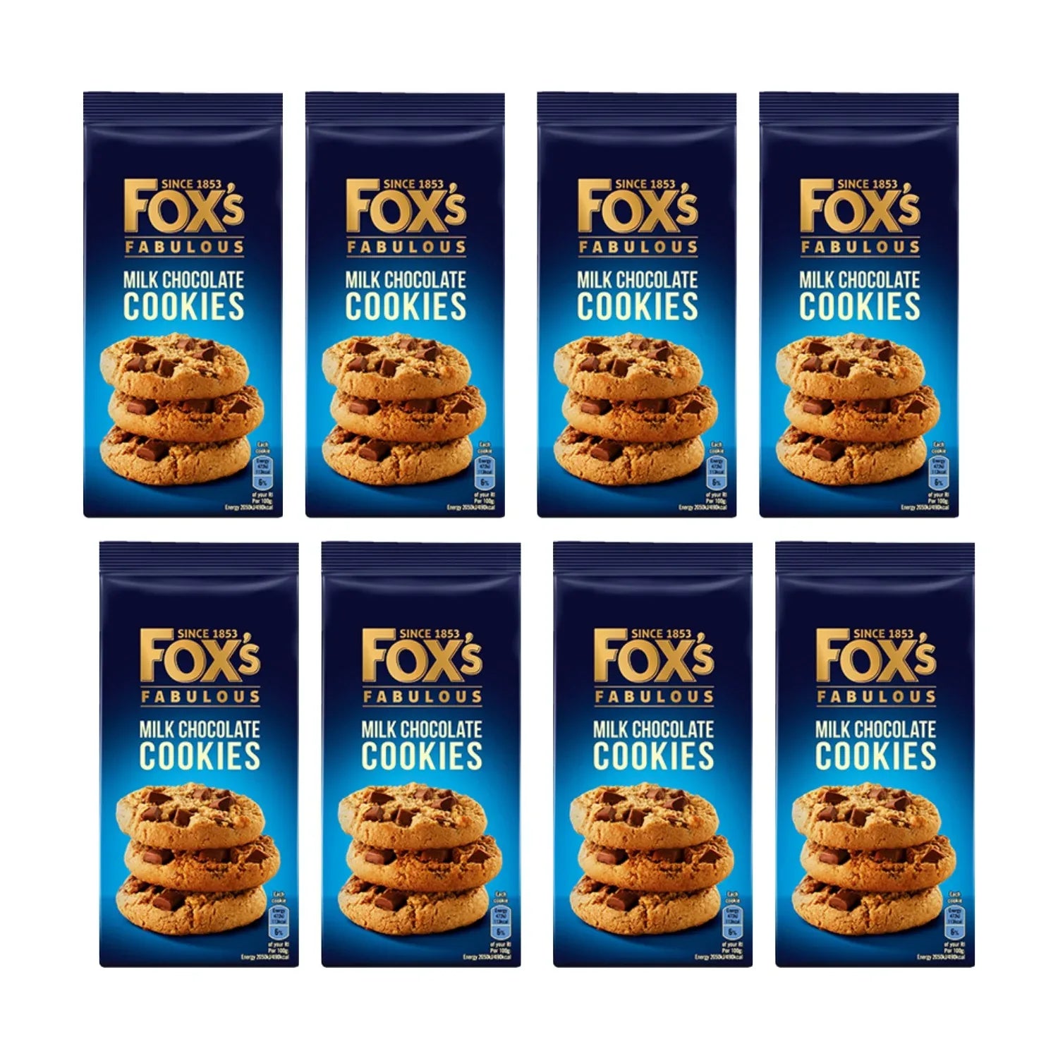 Fox Milk Chocolate Cookies (8 Pack x 180G) - Memo Cash and Carry 