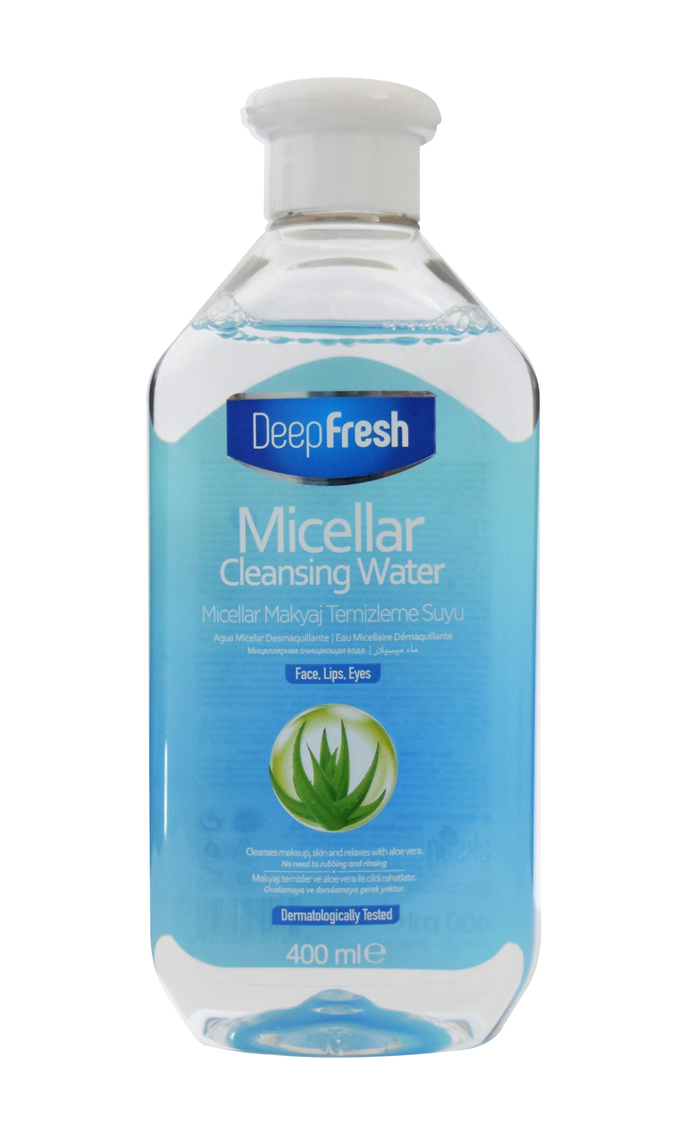 Deep Fresh Micellar Make-Up Cleansing Water — 24 x 200ml case, gentle face cleanser for retail and salons, UK wholesale