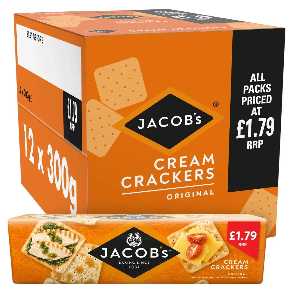 Jacob's Cream Crackers (12 Pack x 300G) - Memo Cash and Carry 
