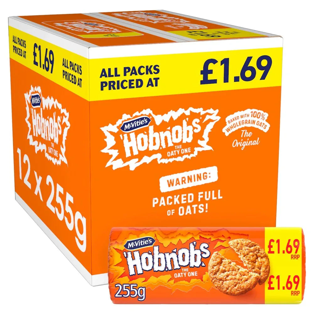 McVitie's Hobnobs Biscuits The Oaty One (12 Packs x 255G) - Memo Cash and Carry 