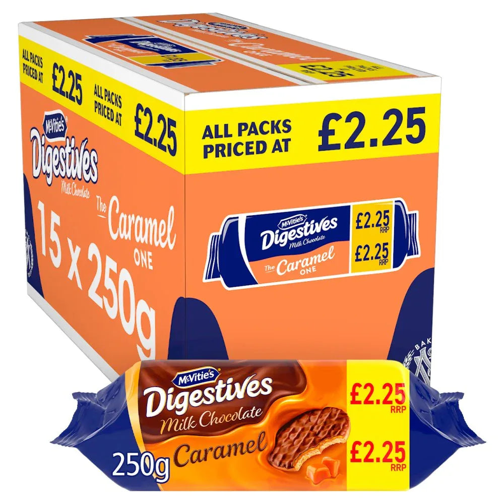 McVitie's Caramel Digestive Biscuits (15 Packs x 250G) - Memo Cash and Carry 