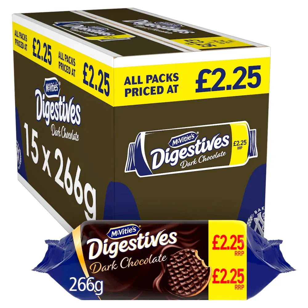 McVitie's Dark Chocolate Digestive Biscuits (15 Packs x 266G) - Memo Cash and Carry 