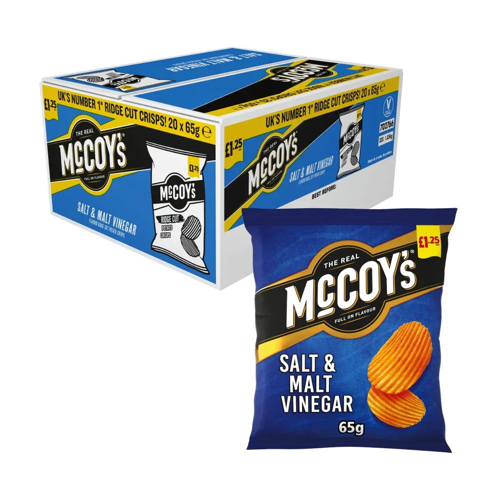 McCoy's Salt&Malt Sharing Crisps (20 Packs x 65G) - Memo Cash and Carry 