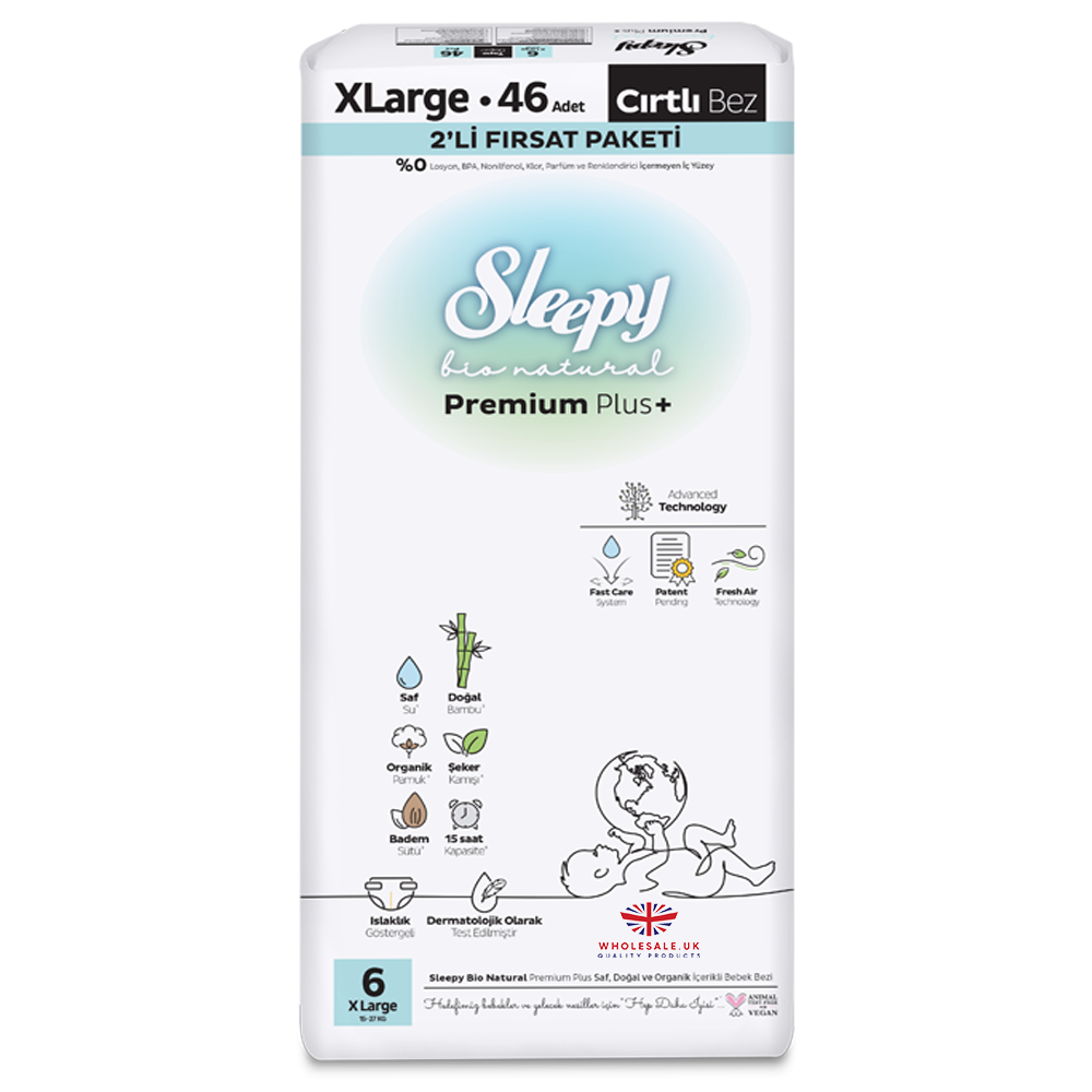 Sleepy Baby Nappies Size 6 X Large 16–27kg 1 x 46pcs Sleepy Bio Natural – soft eco-friendly baby diapers product image
