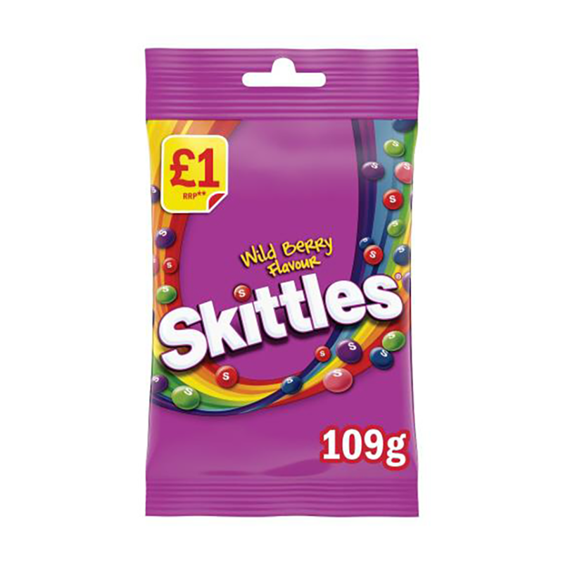 Skittles Wild Berry (14 Packs x 109g) – product image of assorted wild berry–flavoured chewy candy pieces
