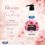 DEEP FRESH 6 X 1000ML SHOWER GELS, Caramel, Spa, Goat Milk, Shea Butter, Sakura and Coconut Shower