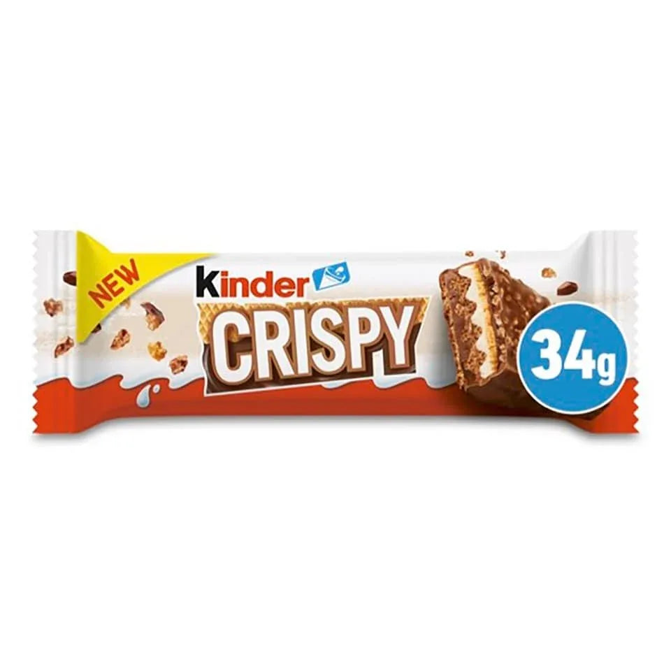 Kinder Crispy Wafer Chocolate & Hazelnut Bar (14 Packs x 34G) - Memo Cash and Carry 