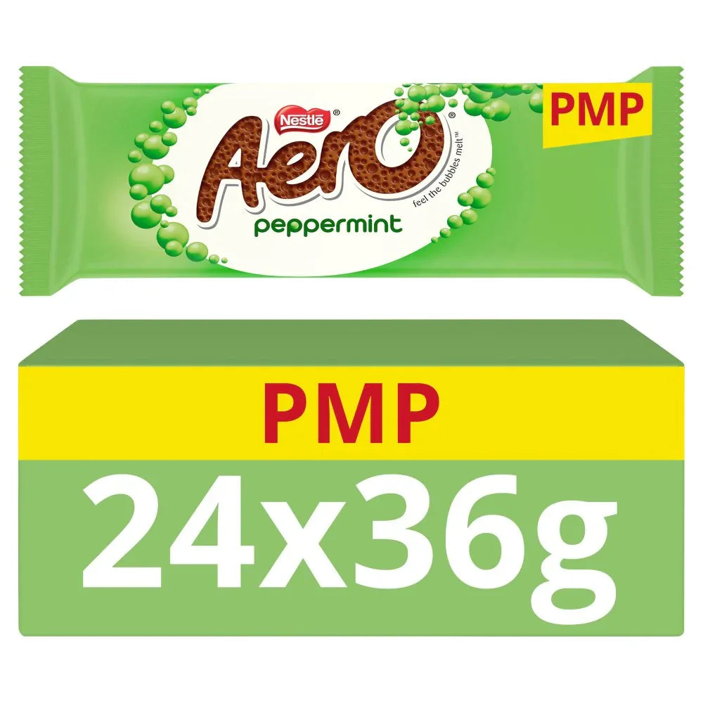 Aero Bubbly Peppermint Chocolate Bar (24 Packs x 36G) - Memo Cash and Carry 