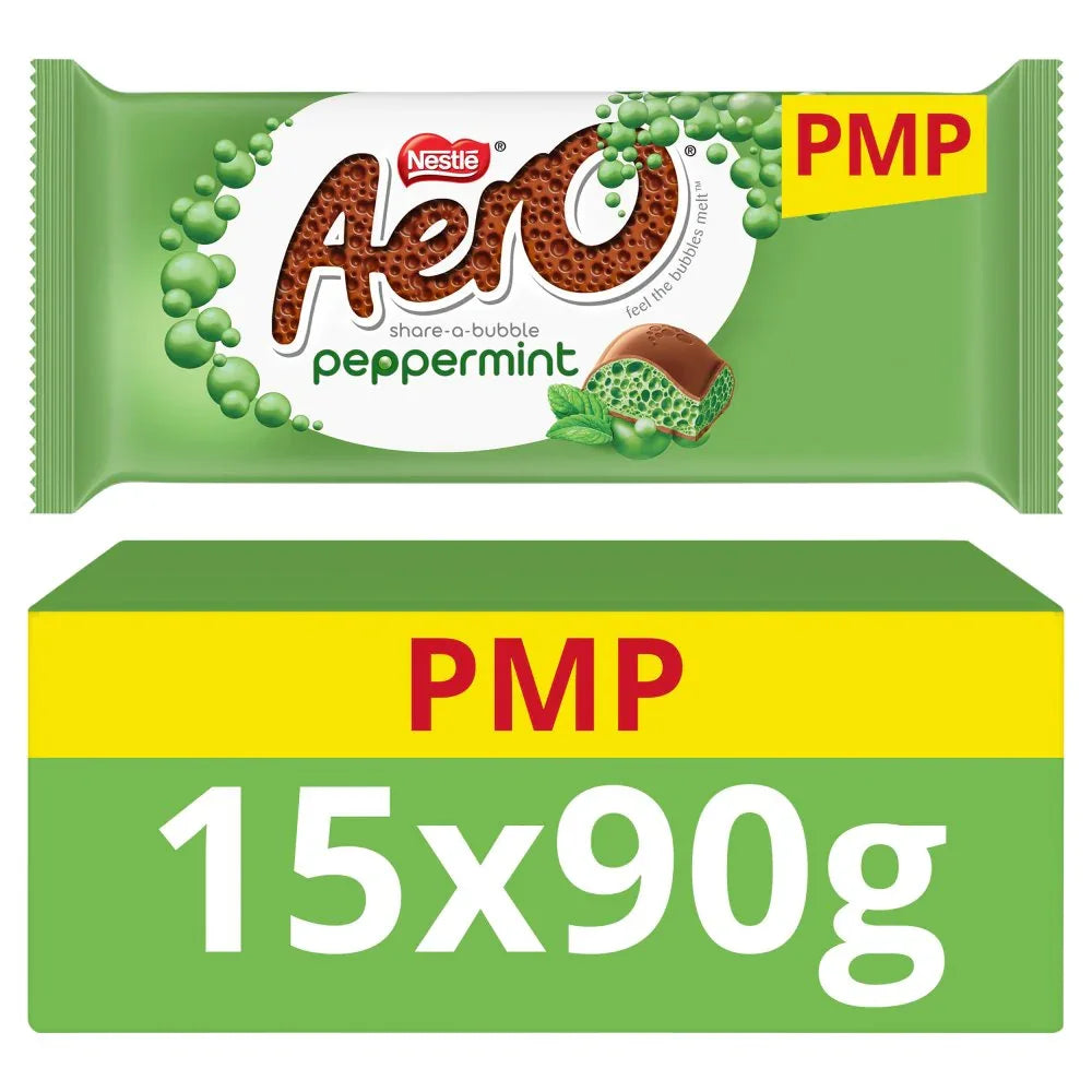 Aero Peppermint Chocolate Sharing Bar (15 Packs x 90G) - Memo Cash and Carry 