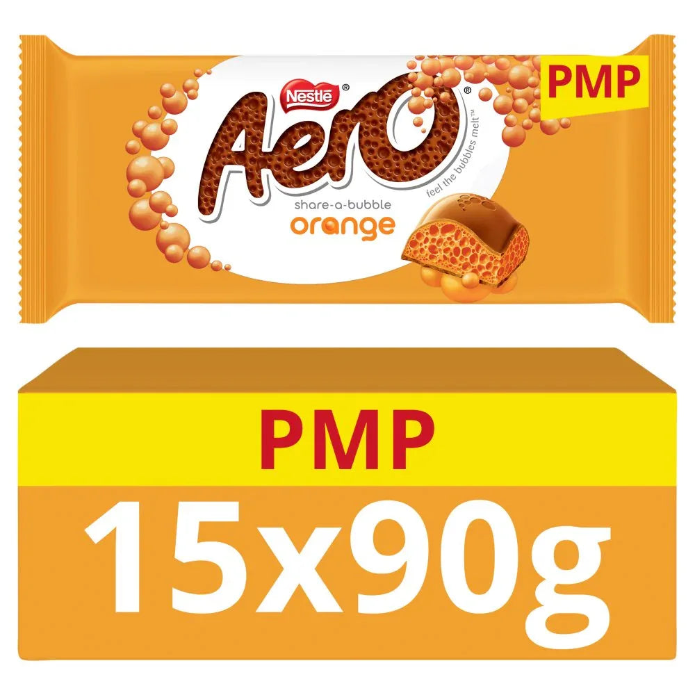 Aero Orange Chocolate Sharing Bar (15 Packs x 90G) - Memo Cash and Carry 