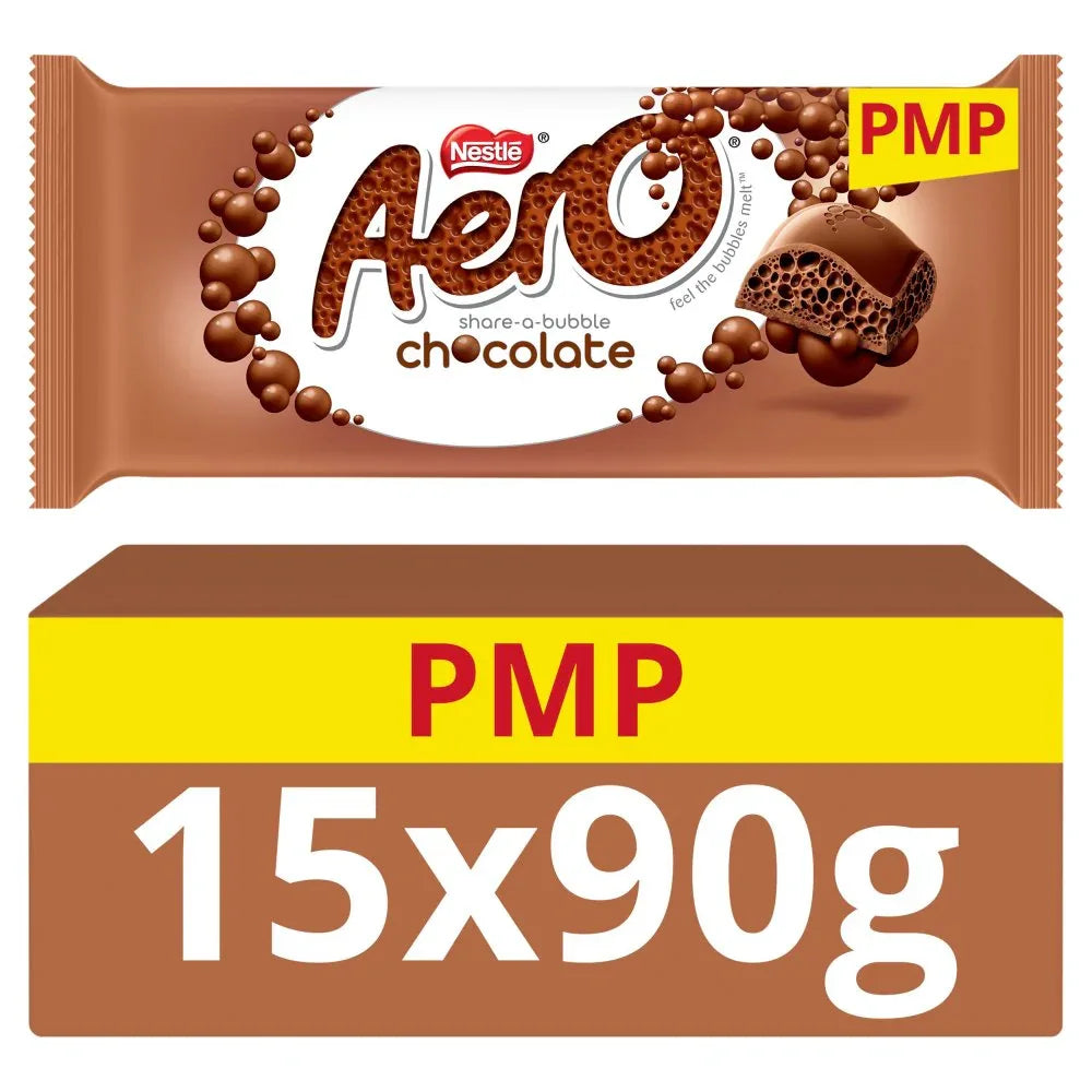 Aero Milk Chocolate Sharing Bar (15 Packs x 90G) - Memo Cash and Carry 