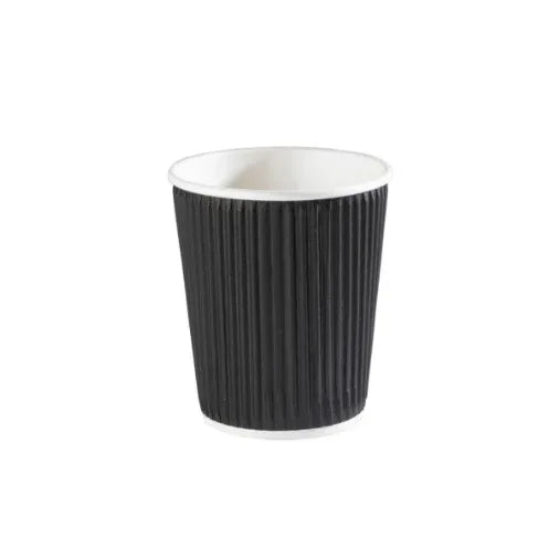 8oz Kraft Black Ripple Cup 20x25pcs Ep-90062 (500 Unit) - Memo Cash and Carry 