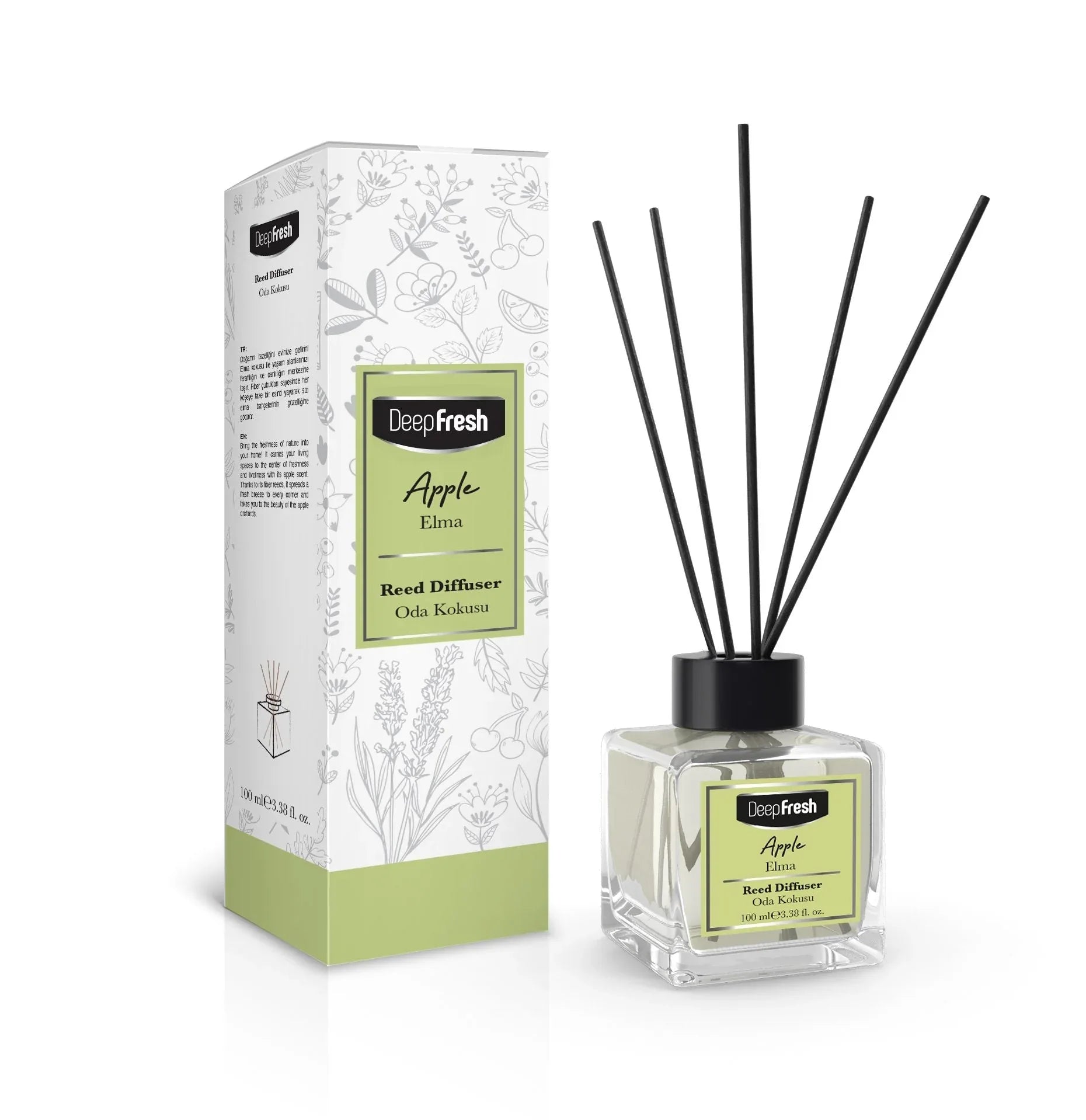 Deep Fresh Reed Diffuser Apple 24x100ml - Memo Cash and Carry 