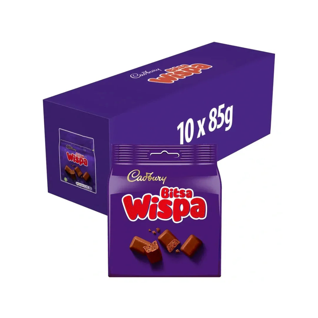Cadbury Bitsa Wispa Chocolate Bag (10 Packs x 85G) - Memo Cash and Carry 