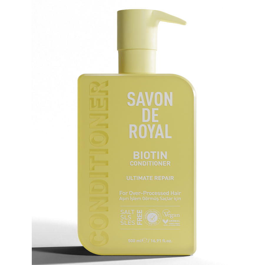 Savon DeRoyal Miracle Hair Conditioner – Ultimate Repair Biotin, 12-pack of 500ml biotin-enriched repairing hair conditioner bottles

