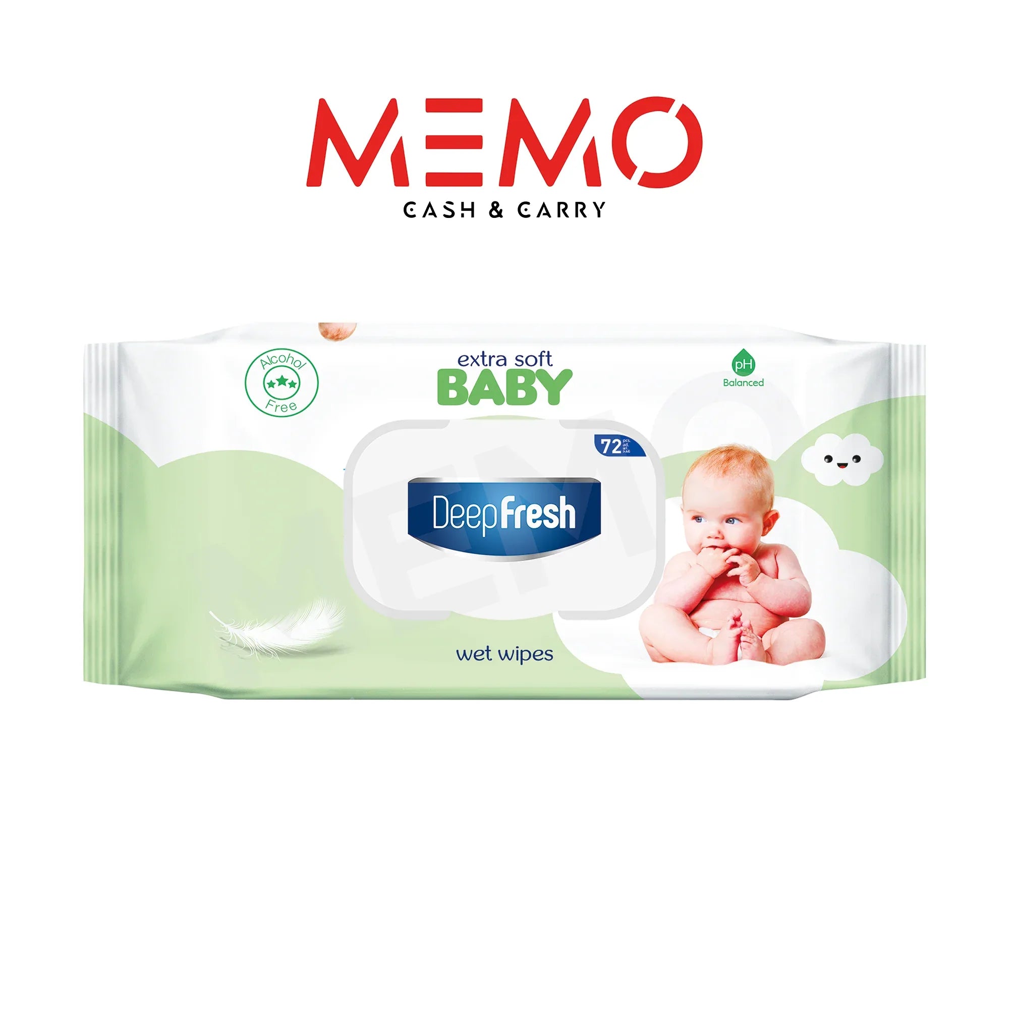 Deep Fresh Extra Soft Green Baby Wipes – 24 Packs x 72 Wipes - Memo Cash and Carry 