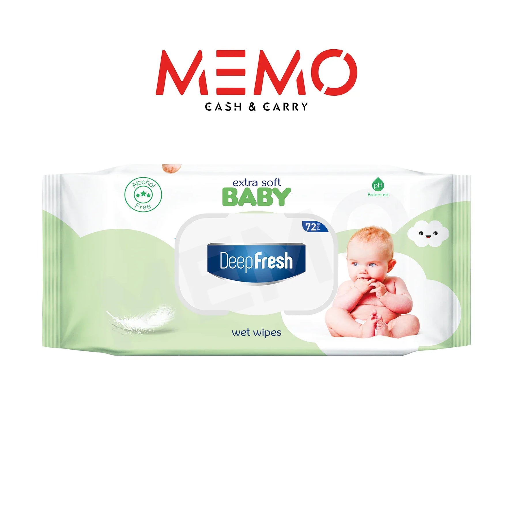 Deep Fresh Extra Soft Green Baby Wipes – 24 Packs x 72 Wipes - Memo Cash and Carry 