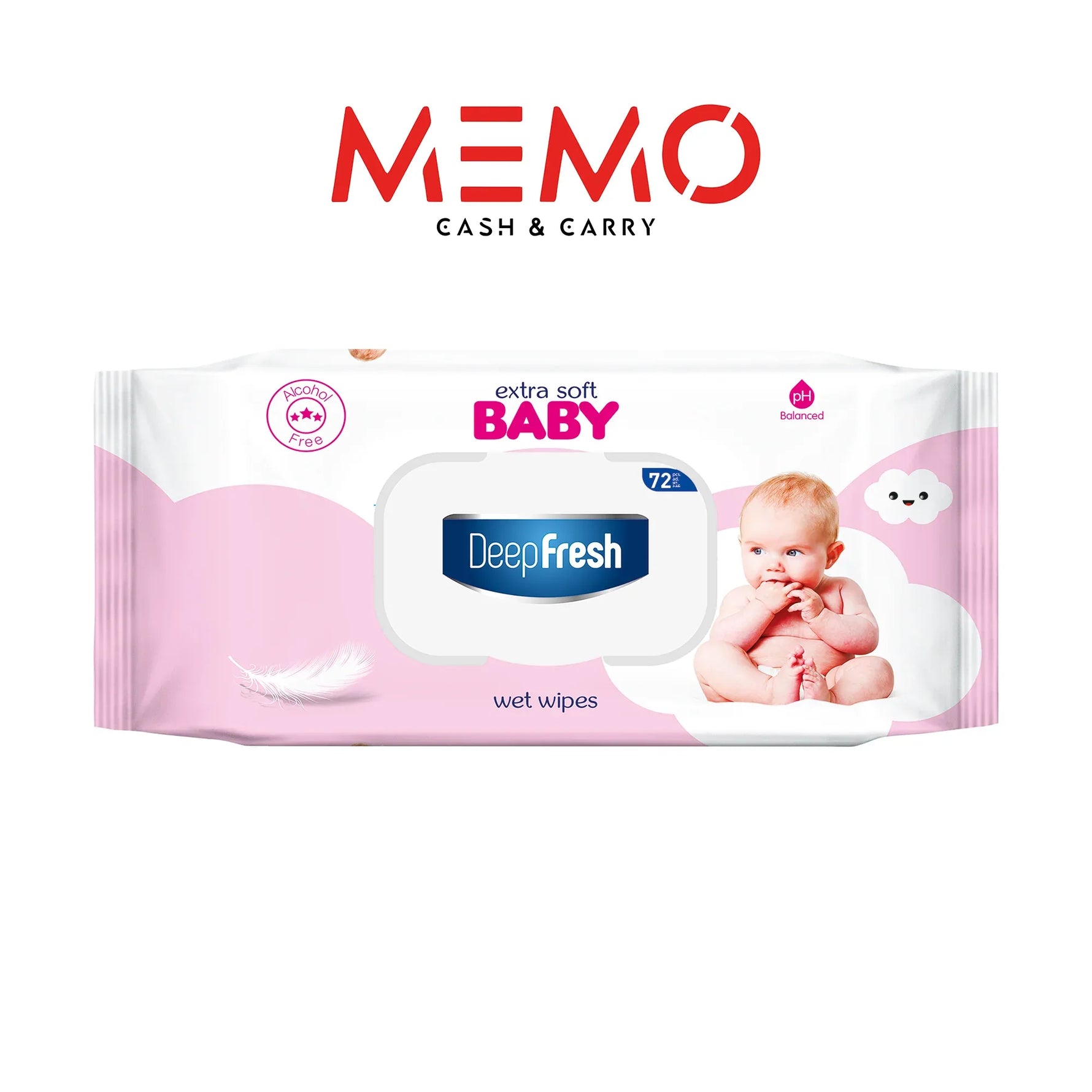 Deep Fresh Extra Soft Pink Baby Wipes – 24 Packs x 72 Wipes - Memo Cash and Carry 