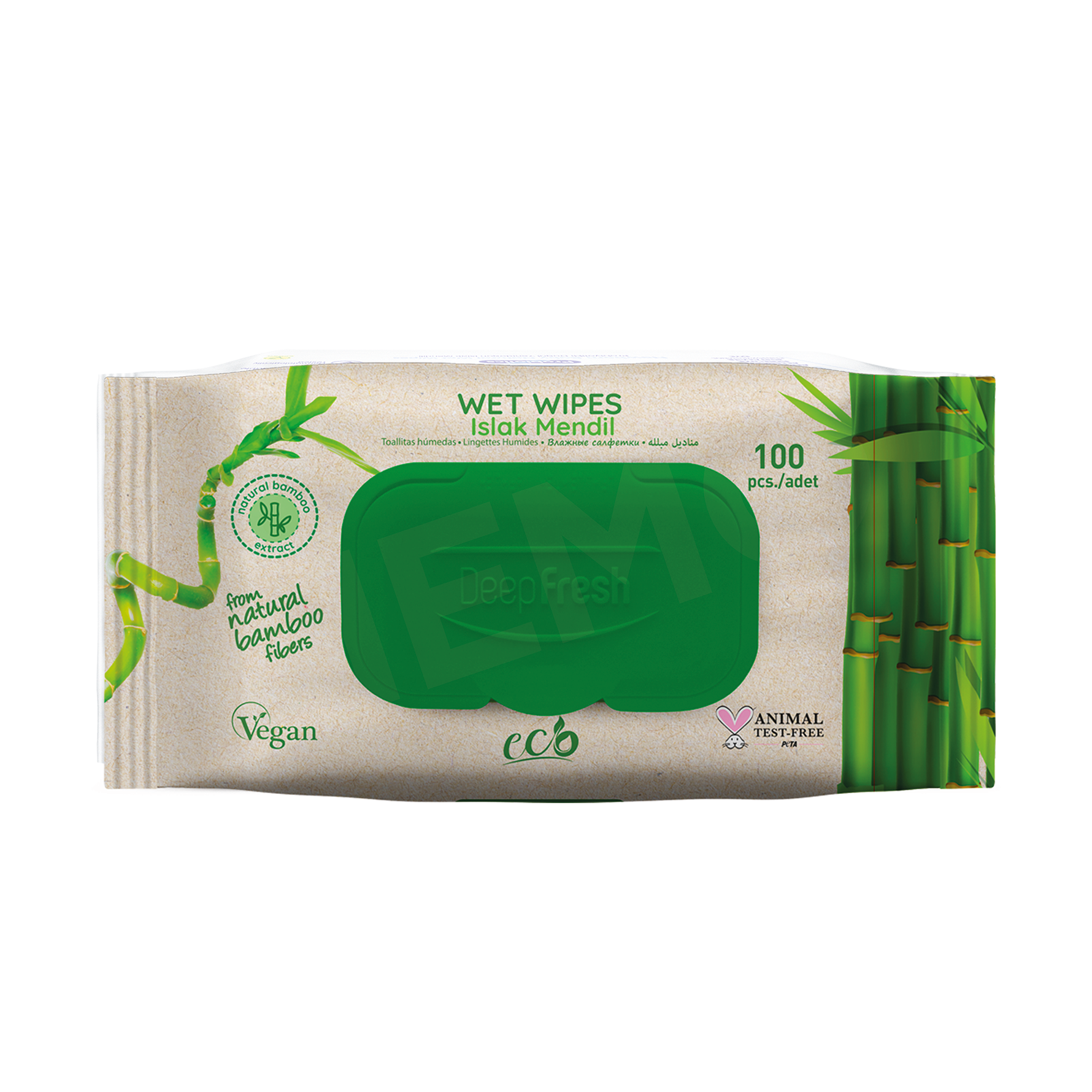 Deep Fresh Wet Wipes  Bamboo 60pcs 1x12