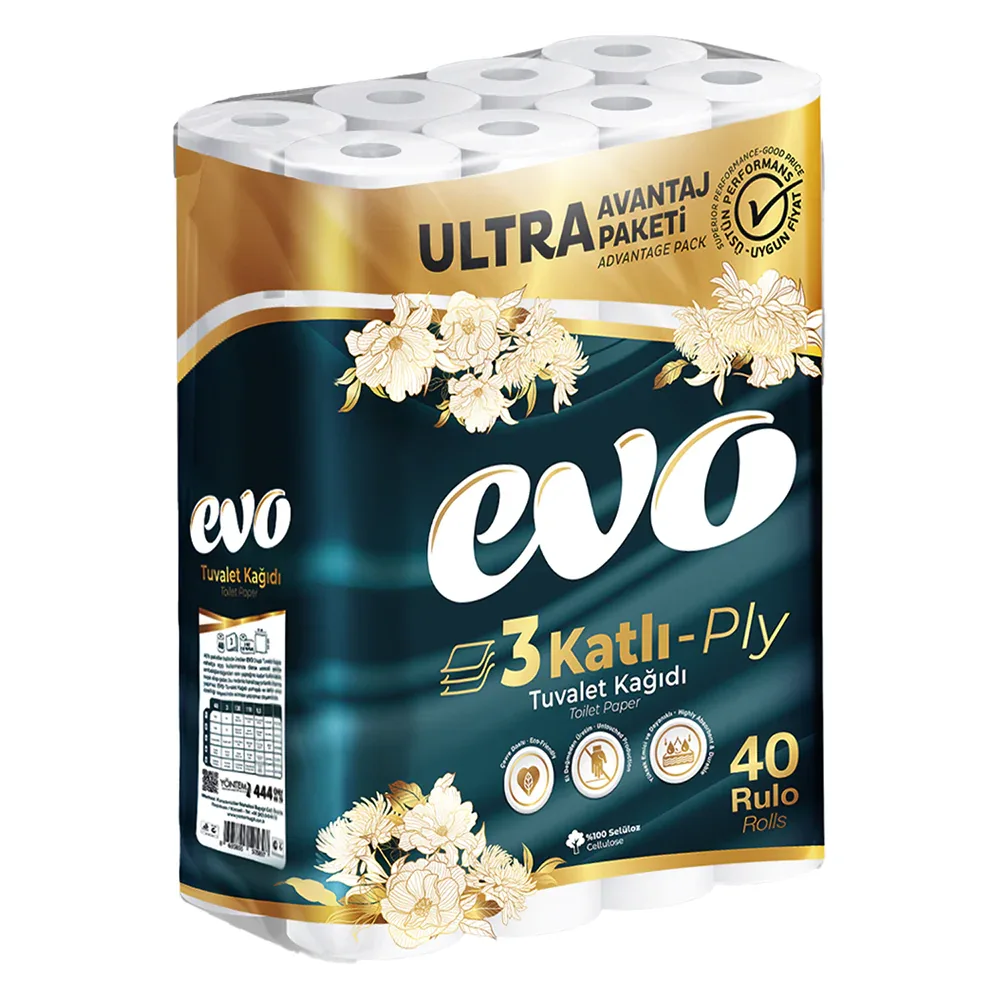 EVO Luxury 3ply 40 Toilet Rolls - Memo Cash and Carry 