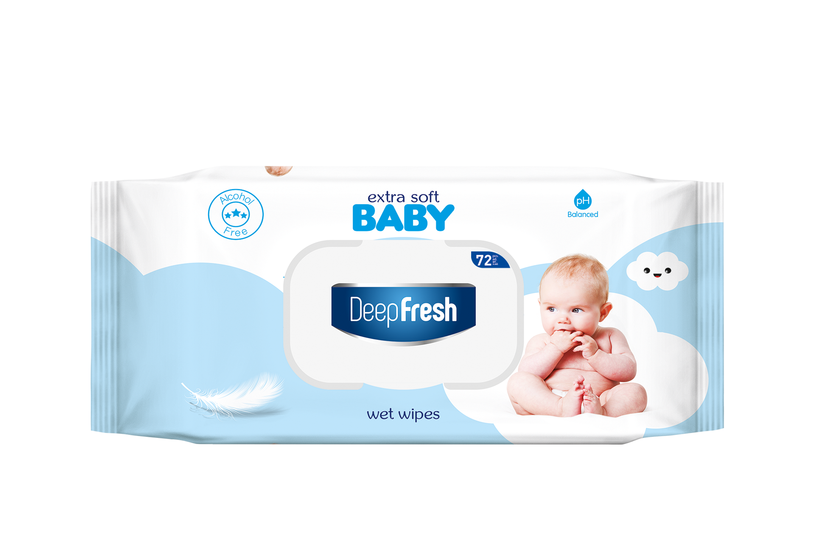 Deep Fresh Extra Soft Blue Baby Wipes – 24 Packs x 72 Wipes