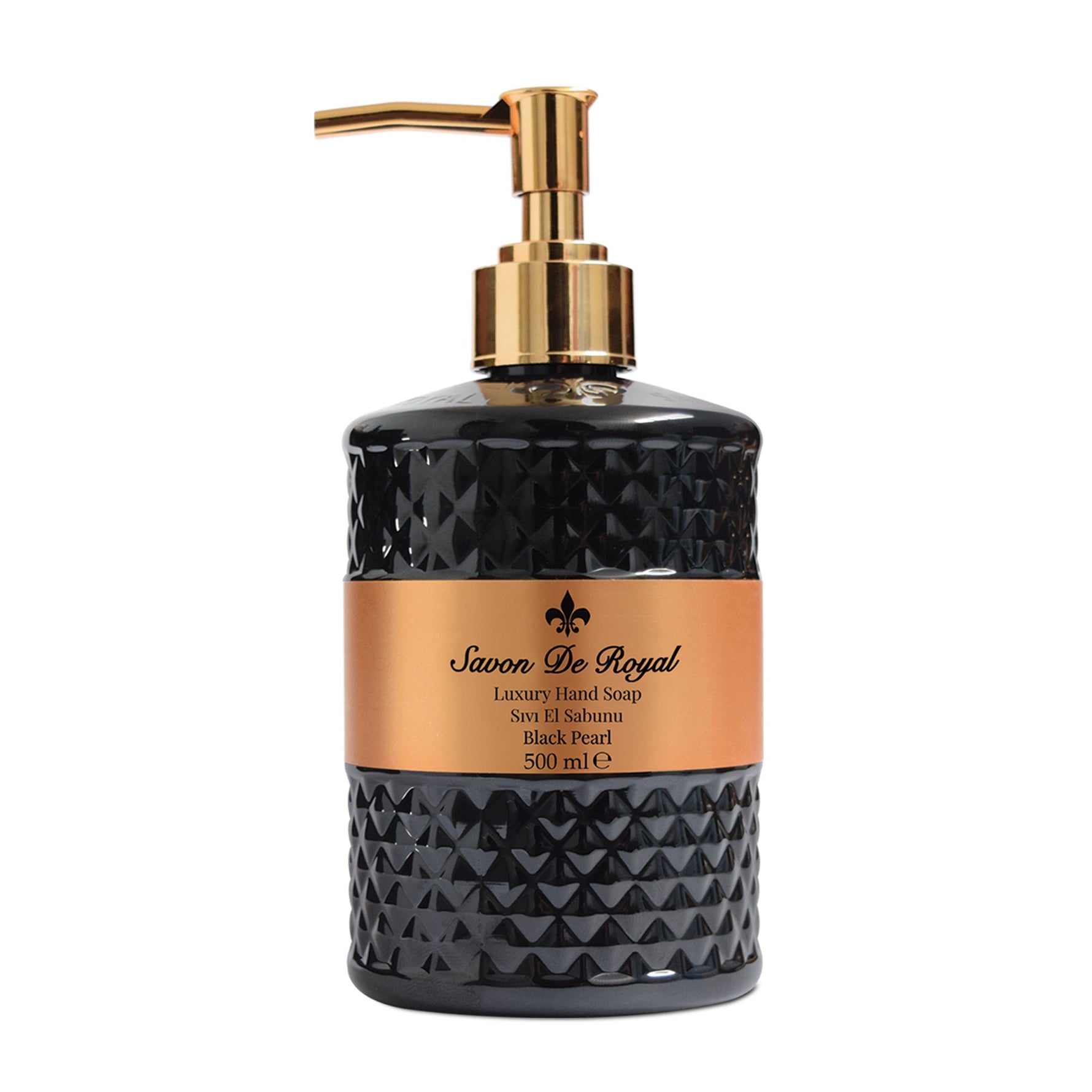 Savon DeRoyal Pearl Series Luxury Hand Soap – Black Pearl, 12-pack of 500ml premium liquid hand soap bottles
