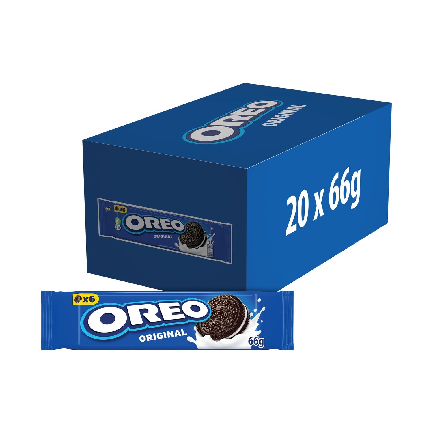 Oreo Original x6 Biscuits (20 Pack x 66g) – product image of classic chocolate sandwich biscuits with vanilla crème filling
