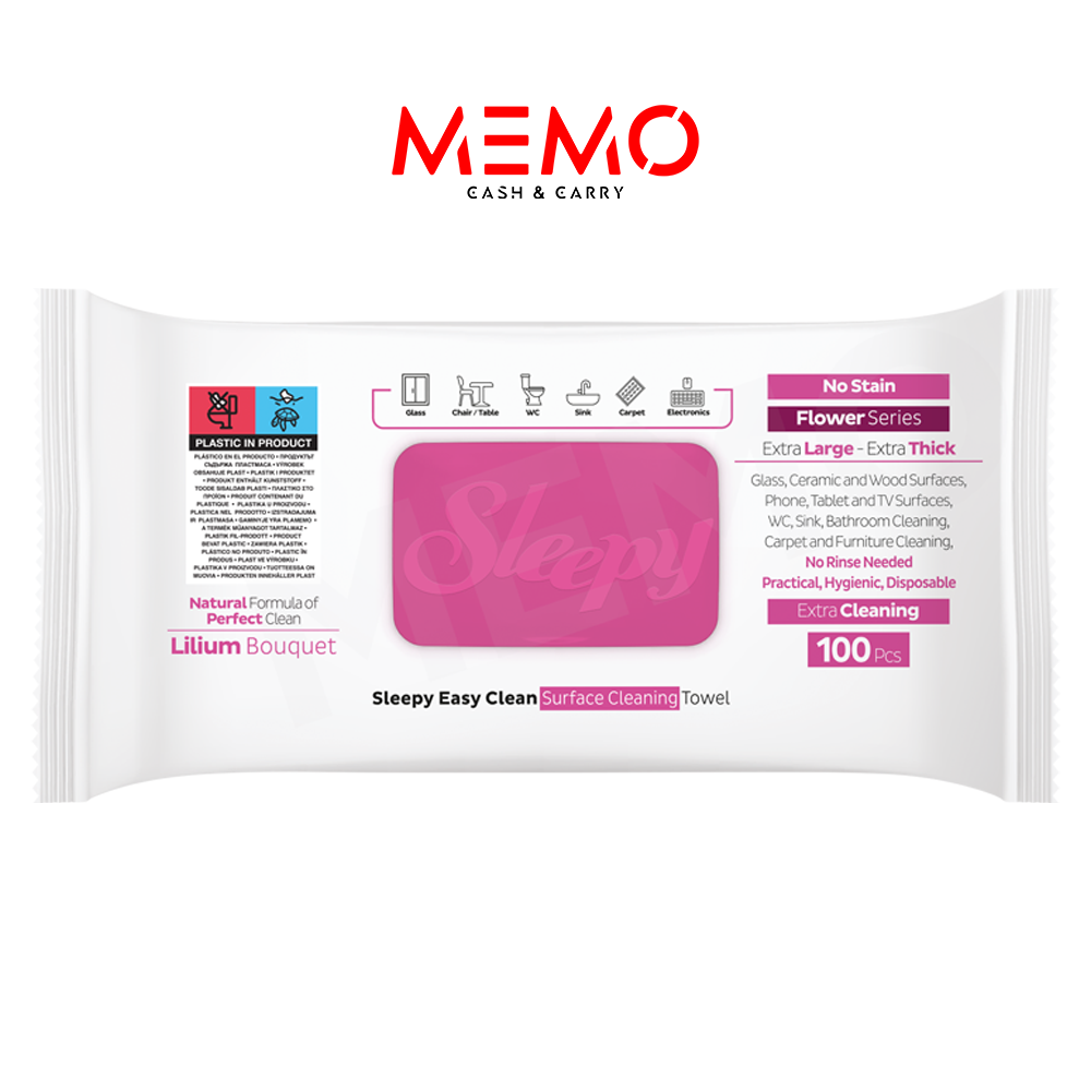 Sleepy Easy Clean Lilium Multi Surface Cleaning Wipes 6 x 100pcs – lilium-scented multi-purpose cleaning wipes product image
