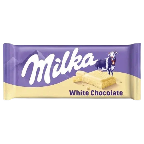 Milka White Chocolate Bar (24 Pack x 90G) - Memo Cash and Carry 