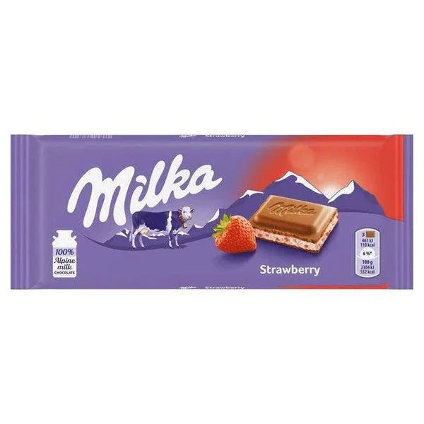 Milka Strawberry Chocolate Bar (22 Pack x 100G) - Memo Cash and Carry 