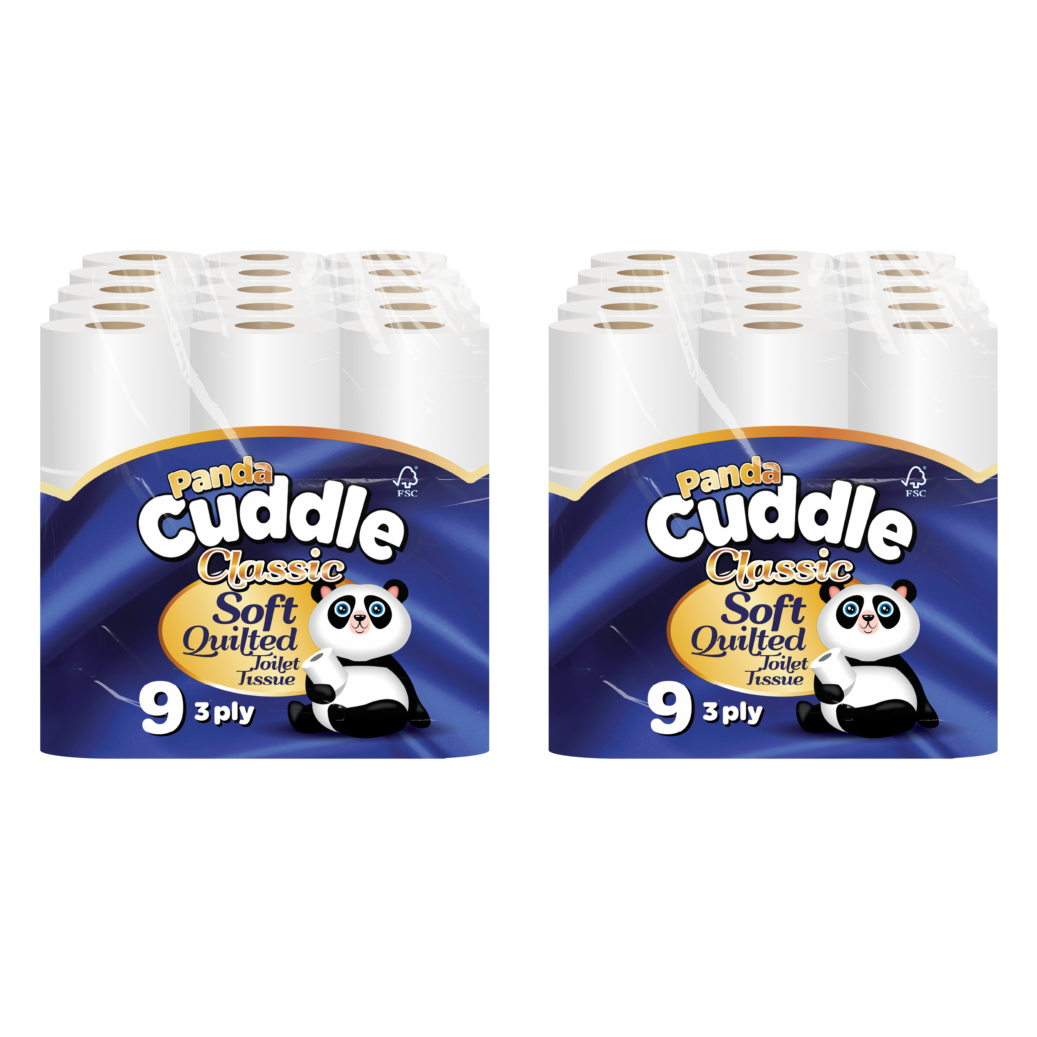 Panda Cuddle 3ply 90 Rolls Classic – soft three-ply classic toilet tissue product image
