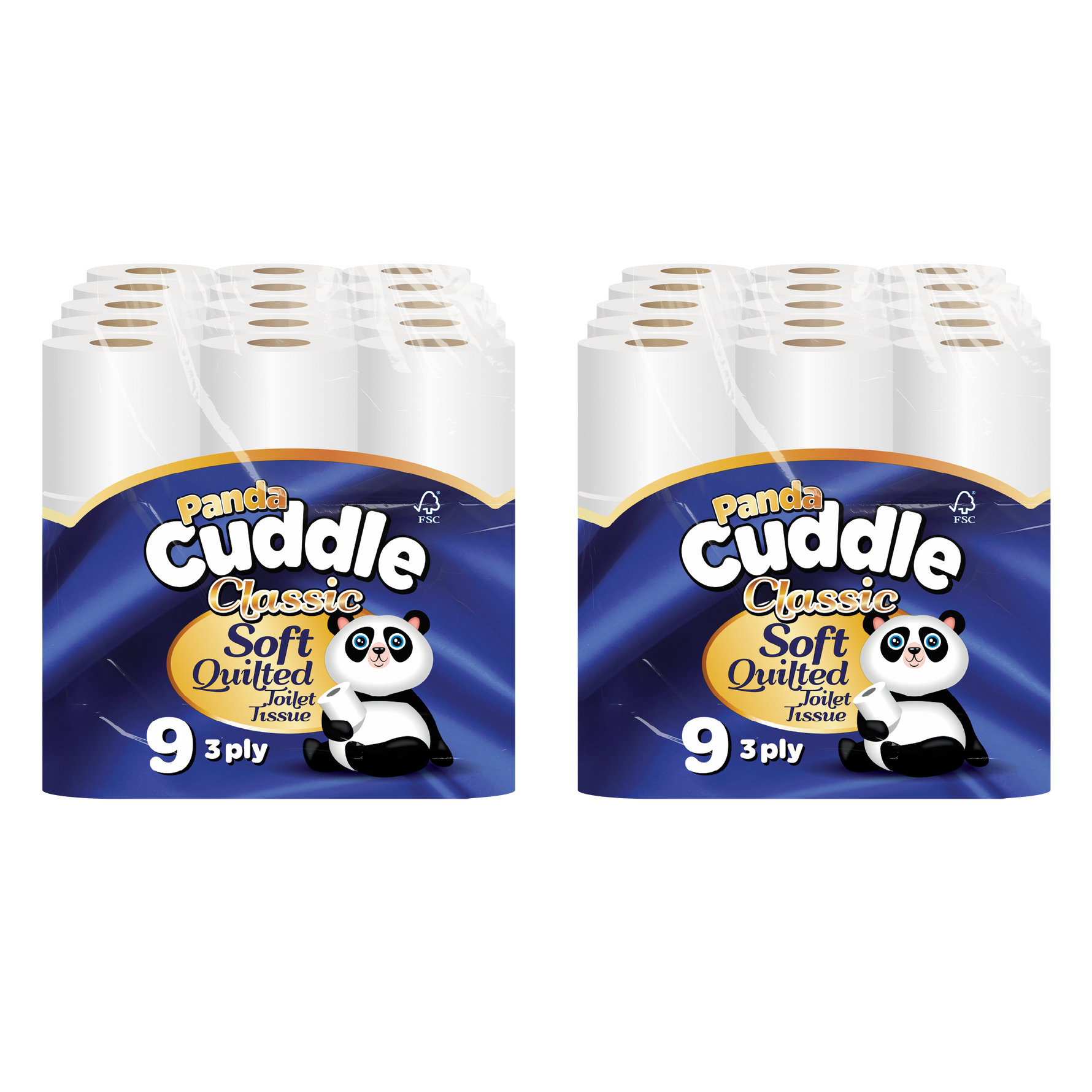 Panda Cuddle 3ply 90 Rolls Classic – soft three-ply classic toilet tissue product image

