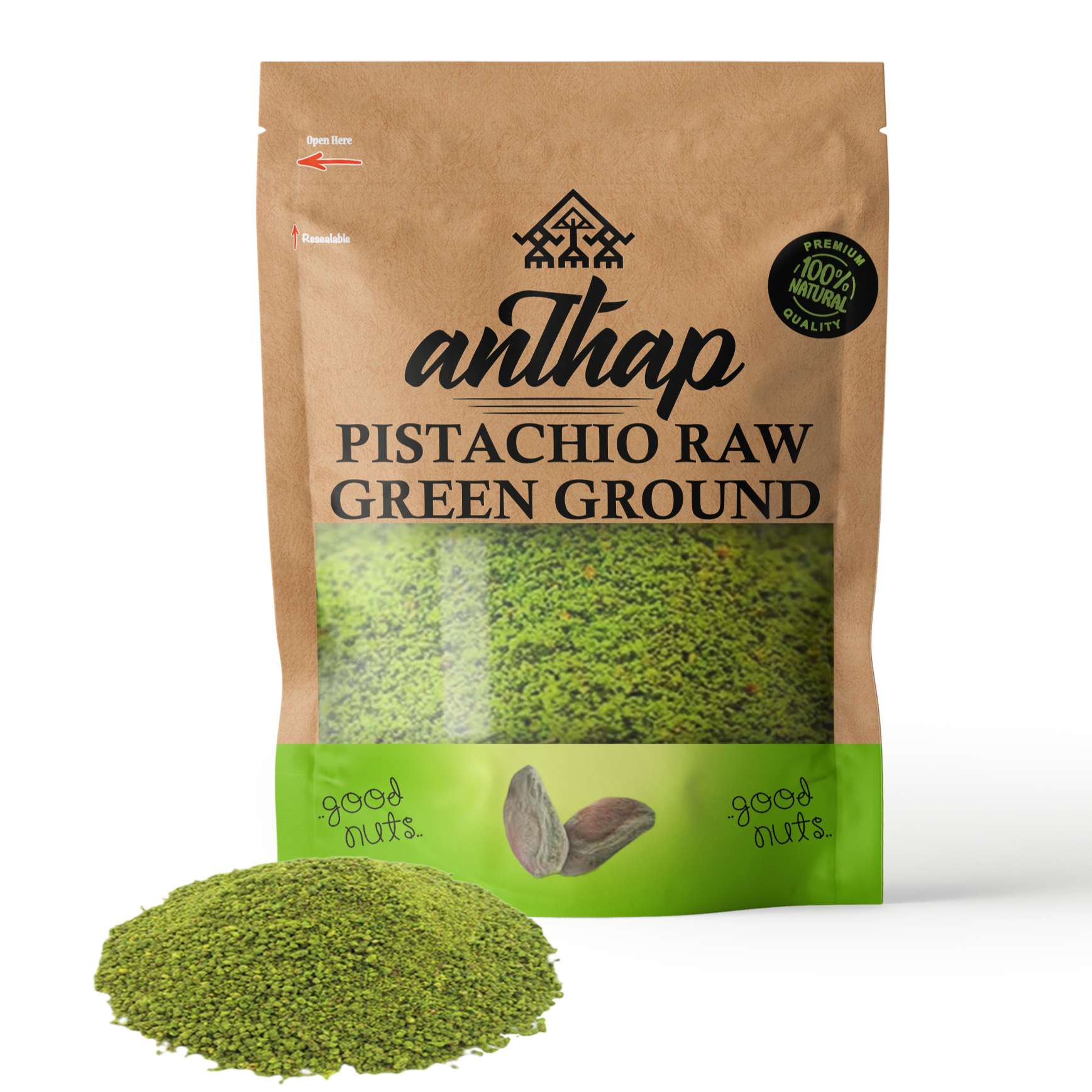 Anthap Pistachio Raw Boz Green Ground