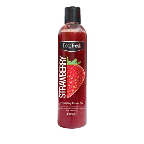 Deep Fresh Shower Gel Exfoliating Strawberry (12 Packs x 400ml) - Memo Cash and Carry 