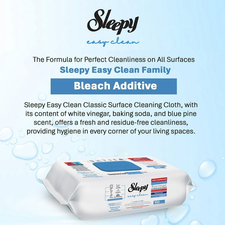 SLEEPY Easy Clean Bleach Scented Multi Surface Cleaning Wipes 6 x 100pcs