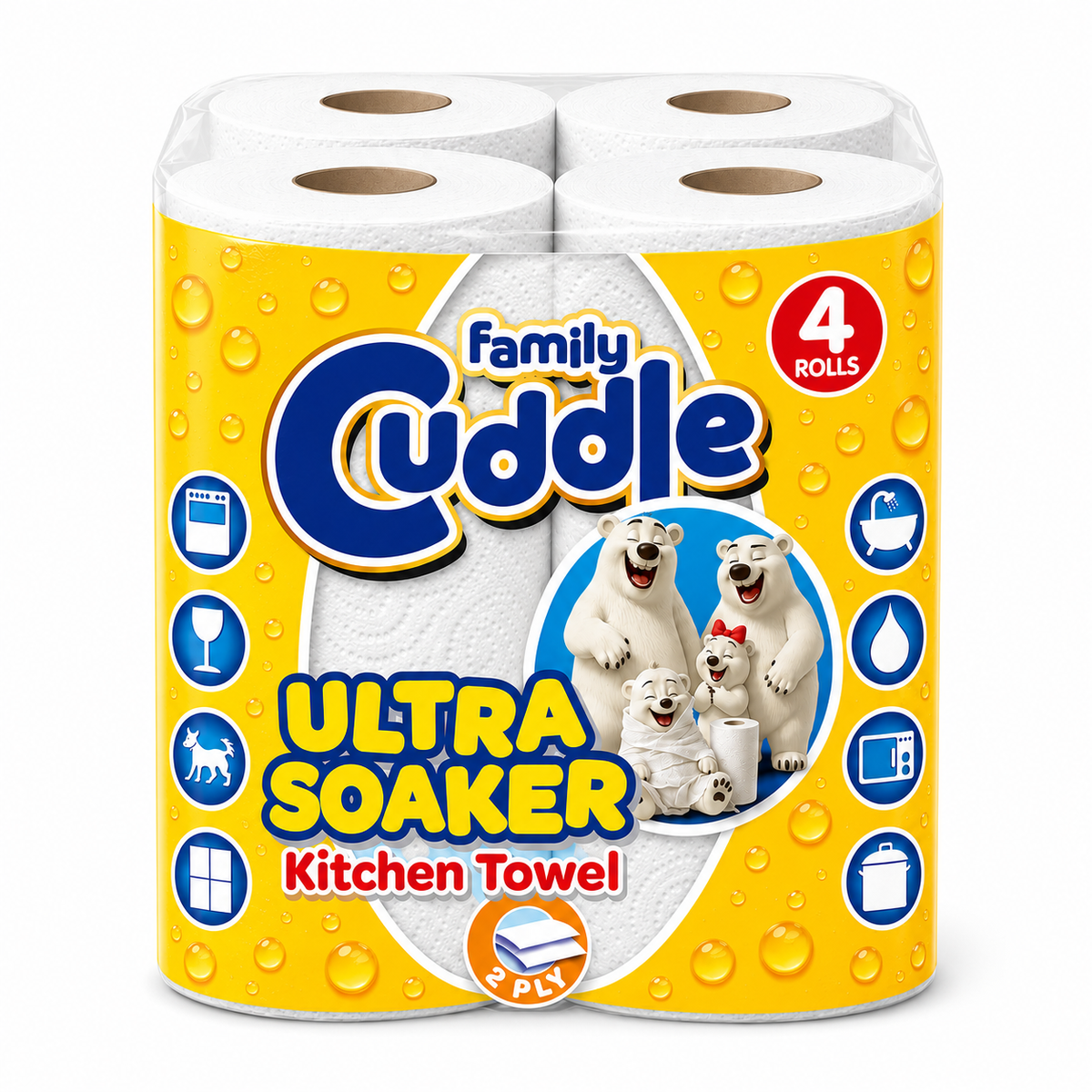 FAMILY CUDDLE ULTRA SOAKER 4X6 KITCHEN ROLLS