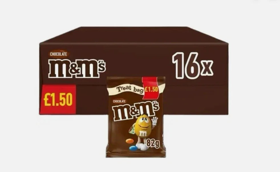 M&M'S Chocolate Treat Bag (16 Bags x 82G) - Memo Cash and Carry 